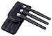 Stainless Steel Tweezer Set, Hair Picker Removal Tweezers for Ingrown Hair with Travel Case(Black&3 Pieces)