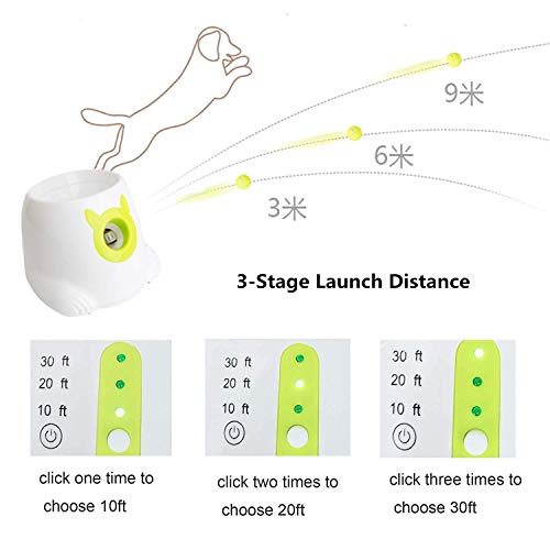 Dporticus Automatic Interactive Dog Tennis Ball Launcher Throwing Machine for Training and Playing,20 Balls