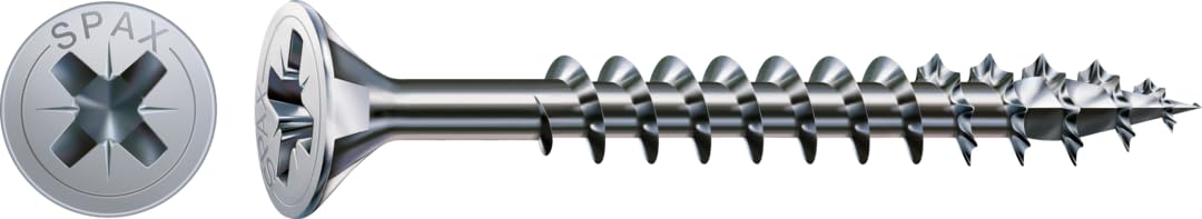 Spax – Universal Screw Countersunk Head Phillips Z 4Cut Full Thread Galvanised Blank A2J – 1081010350123, 0/1030/001/5,0/70/ /01