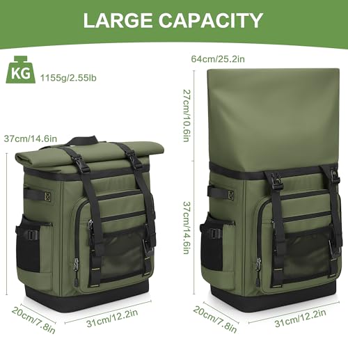 YOUNGOA Mochila Nevera Isotermica a Prueba de Fugas, Expandible Impermeable Mochila Termica Grande Thremal Bolsa Picnic para Hombre y Mujer