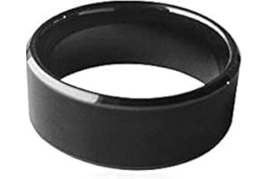 hecere Waterproof Ceramic NFC Ring, NFC Forum Type 2 215 496 bytes Chip Universal for Mobile Phone, All-round Sensing Technology Wearable Smart Ring, Wide Surface Fasion Ring(9#)