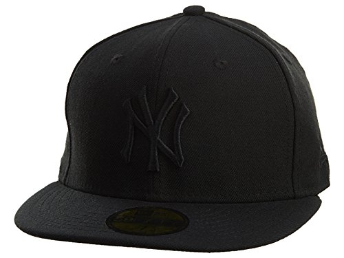 MLB New York Yankees Black on Black 59FIFTY Fitted Cap, 7 7/8