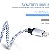 Eashion 3Pack 6FT Nylon Braided Charging Cable Charger Cord 8-Pin Lightning to USB Cable Cord Compatible with iPhone 7/ 7 Plus/6/6s/6 plus/6s plus, iPhone 5/5s/5c,iPad, iPod and More(white)