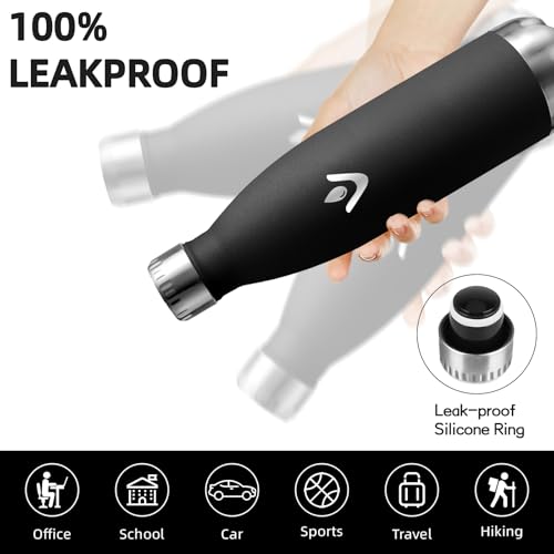 Botella Agua Acero Inoxidable, Botella Termica 500ml Sin BPA, Conserva 12 Horas Caliente, 24 frio, Prueba de Fugas Termo, Reutilizable Cantimplora Termica para Niños, Bicicleta, Senderismo