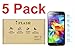 IFLASH [5 Pack] Tempered Glass Screen Protector For Samsung Galaxy S5 (SM-i9700) - Crystal Clear / 2.5D Rounded Edges / 9H Hardness/Scratch Proof/Bubble Free/Oleophobic Coating