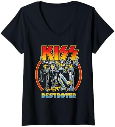 Amazon.com: Womens KISS - Classic V-Neck T-Shirt : Clothing, Shoes