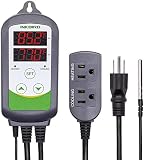 Inkbird ITC-308 Digital Temperature Controller Outletsmoker Thermostat, 2-Stage, 1100W, with Sensor Reptile Beer Brewing Kegs Fridge Cured Meat Breeding
