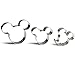 Kayaso Mickey Mouse Cookie Cutter, Stainless Steel, 3 PC (Mickey Mouse Set)