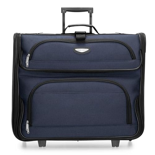 TRAVEL SELECT AMSTERDAM BUSINESS ROLLING GARMENT BAG, SOFTSIDE EXPANDABLE ROLLING 2-WHEELED SUIT CARRIER, NAVY, ONE SIZE