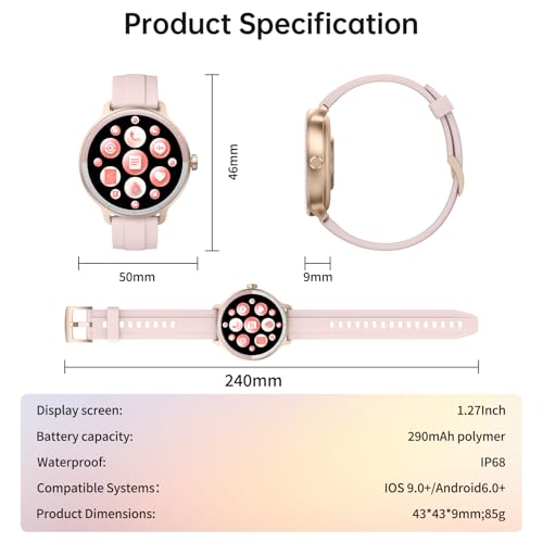 Smart Watch for Women Men(Answer/Make Calls), Fitness Tracker Built-in AI Voice, 1.27" HD Smartwatch with Heart Rate/Sleep/Step/SpO2 Monitor, 100+ Sports Modes, IP68 Waterproof Watch for Android iOS