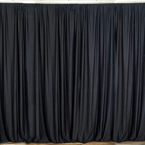 Backdrop For Weddings Partys Stage Studio Photography Head Shots Window Curtain Drapes 100% Polyester Professional grade Designer Quality Single Panel Hand Made In Usa (58" X 120" Black)