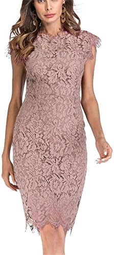 Women's Sleeveless Floral Lace Slim Evening Cocktail Mini Dress for Party DM261