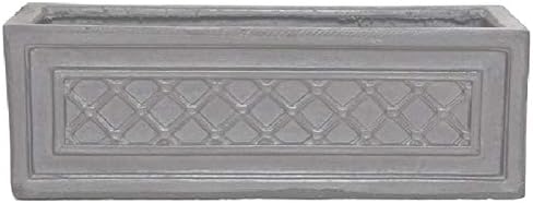 Round Wood Clayfibre - Windsor Rectangular Trough Planter - Silver - 160W x 180H x 500L mm