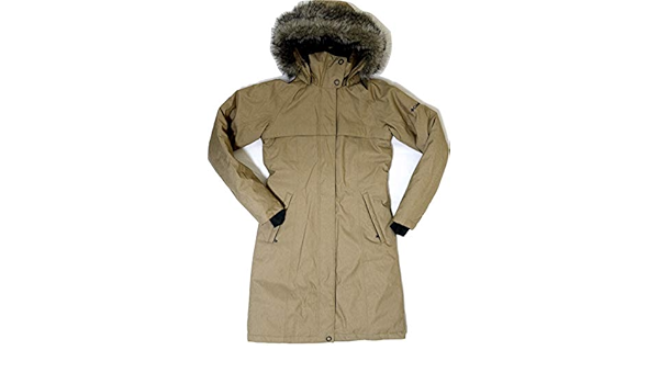 women's flurry run down long omni heat jacket coat hooded parka