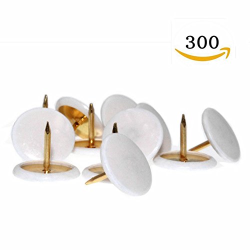Joyous Journey Colorful Push Pins, 3/8 inch Plastic Coated Round Head with 5/16 inch Stainless Steel Point Thumb Tacks, 300 PCS (White)