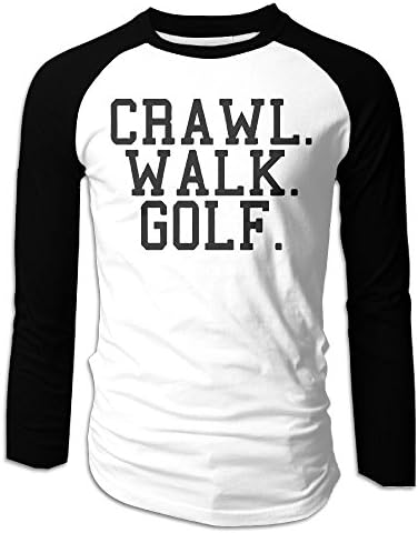 SuperBlu Crawl Walk Lift Fish Golf Men's Long Sleeve Raglan Tshirt Black XXL