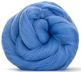 4 oz Paradise Fibers 64 Count Dyed Sky (Blue) Merino Top Spinning Fiber Luxuriously Soft Wool Top Roving for Spinning with Spindle or Wheel, Felting, Blending and Weaving