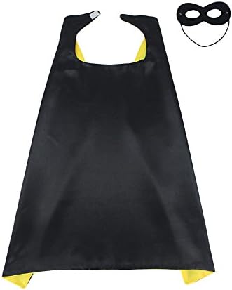 Uminilife Costumes Cape Mask Set Halloween Dress Up Costume for Kids (Black & Yellow)