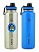 Takeya thermoflask 2Pack 40oz, Azul/Plateado
