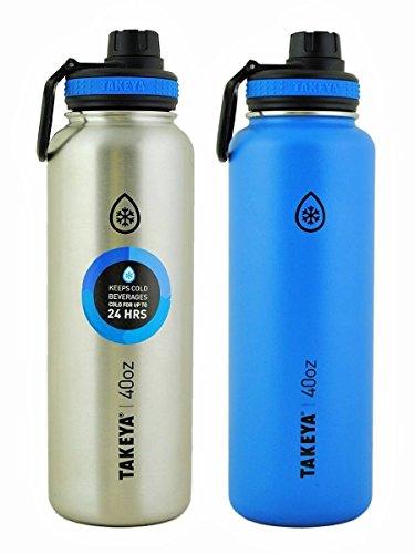 Takeya thermoflask 2Pack 40oz, Azul/Plateado