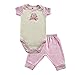 Hudson Baby Touched by Nature Organic Bodysuit & Pant, Pink, 0-3 months