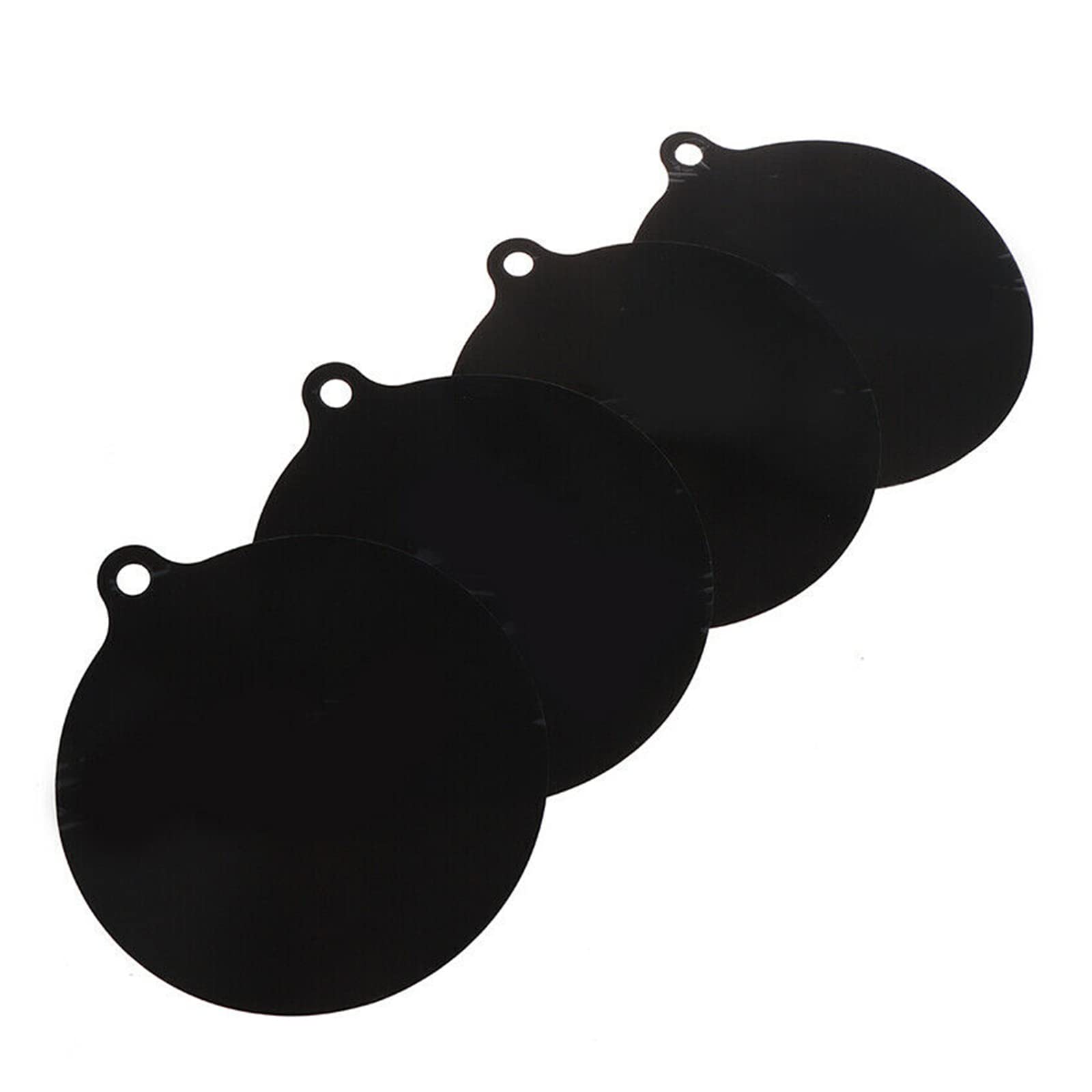 4PCS Induction Hob Protector Mats, Non-Stick Round Microwave Mat Fryer Pad Resistant Silicone Baking Pad, Non-Slip Induction Cook Top Pad Silicone Heat Insulated Mat (Black)