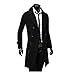 King Ma Winter Warm Men Slim Trench Double Breasted Overcoat Long Jackets (Chinese XXXL, Black)