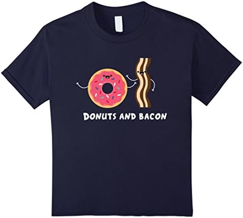Kids Donuts And Bacon T-Shirt Funny Donut Clothing 12 Navy