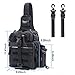 Fyland TB12 Fishing Tackle Bag Water Resistant Shoulder Sling Pack Chest Pack Messenger Bag Outdoor Tackle Backpack for Fishing Gear Storage, Black