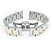 Fitian 16mm Stainless Steel Watch Band for Moto 360 2 (2nd Gen, Woman) Push-button Hidden Clasp Champagne Rose Gold Metal Silver Fit Other Smart Watches (Silver and Rose Gold)