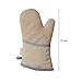 Honla Kitchen Oven Mitts with Non Slip Silicone Printed,1 Pair of Heat Resistant Oven Gloves for Cooking,Baking,Grilling,Barbecue Potholders,Tan