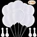 TECHSHARE LED Light Up Balloons White 40 Pack, Glow in The Dark Balloons for Wedding Birthday Party Supplies Decorations - Can be Filled with Helium, Air