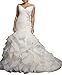 Women's Plus Size Wedding Dresses for Bride with Long Train Beaded Bridal Gown White 16
