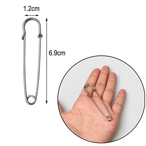 Color Scissor 30 Pieces Safety Pins Extra Large Heavy Steel Pins for Blankets, Skirts, Crafts, Kilts