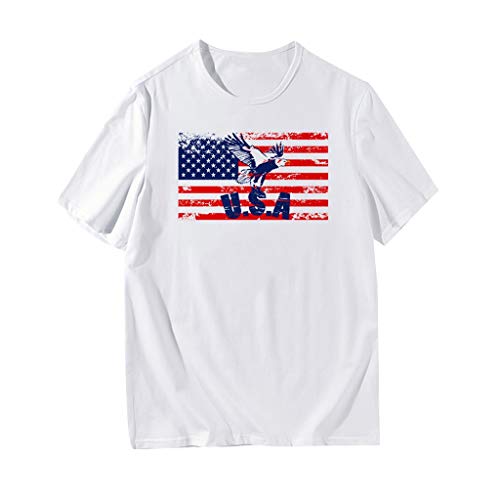 Men's USA American Tee Respctful✿Men Patriotic Printed Short Sleeve Casual Cotton Tees Shirt for July 4 - Thumbnail 3
