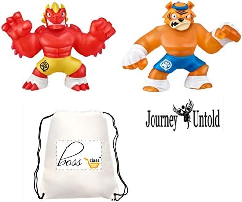 POG Kids Boys Heroes of Goo JIT Zu (Battle Balloon) Gooey Dragon and Squishy Tiger Action Figure Set of 2