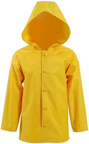 Yangxiao Raincoat Cosplay Costume Yellow Rainwear Jacket Outdoor Hooded Suit for Adults Kids (Child M, Yellow)