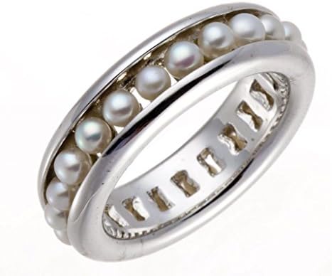LIQUIDATION Freshwater Pearl 925 Sterling Silver Full Set Ring