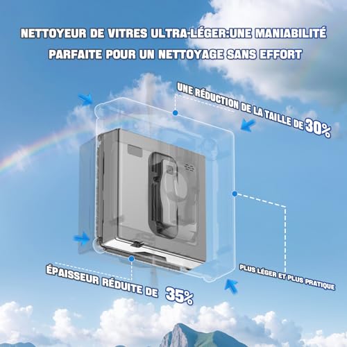 Vidattx Smart Window Cleaner Robot Dual Spray with 3 Path Modes (Z/N, Z, N), Automatic Window Cleaner Robot with Remote Control, Smart Navigation