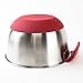 HUJI 3 Piece Stainless Steel Mixing Bowls set with Pouring Spouts & Non-Slip Silicon Base and Handles For Baking Mixing Kitchen Tools (Red )