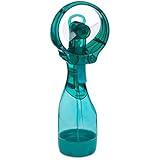O2COOL Deluxe Misting Fan, Handheld Misting Fan, Battery Operated Fan, Water Spray Fan, Mini Portable Desk Fan, Personal Cooling Fan for Outdoor, Fine Mist Sprayer, Teal