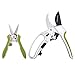 TrueFit Designs Ratchet Pruning Shears and Pruning Snips Set, Switch Ratcheting Shears to Single Cut Mode Pruner, Heavy Duty SK-5 Blade, Ergonomic Handles