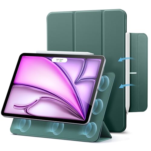 ESR für iPad Air 13 Zoll M4/M3/M2 Hülle (2026/2025/2024) und iPad Pro 12.9 (2022/2021/2020), Magnetbefestigung, dünne dreifach Faltbare Standhülle, un