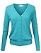 JJ Perfection Women's V-Neck Button Down Long Sleeve Knit Cardigan Sweater