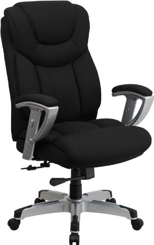 ObiwanSales Big Man's 400LB Capacity Black Fabric Double Padded Executive Office Desk Chairs #1534HBKF
