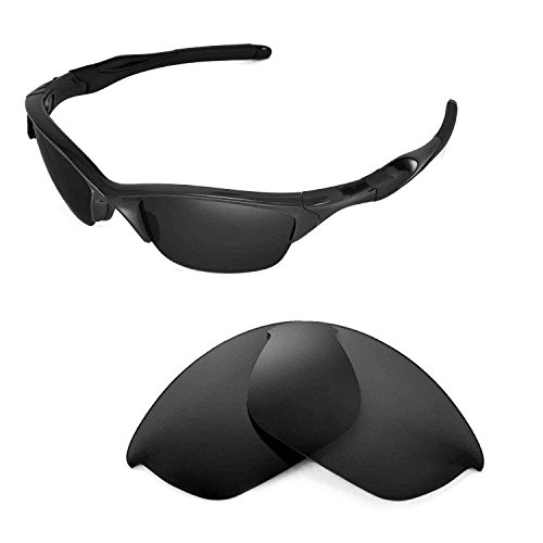 Walleva Polarized Black Replacement Lenses for Oakley Flak Jacket Sunglasses