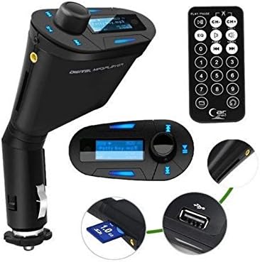 Car Multipurpose Kit MP3 Player Wireless FM Transmitter Modulator USB SD MMC Slot Blue LCD Display with Remote and Car charger Function (Blue)