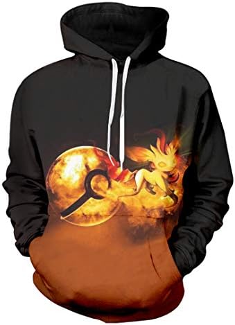 Mens Hoodies Sweatshirts Hip Hop Anime O-Neck Long Sleeve Black Hoodie