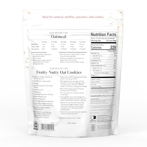 KING ARTHUR BAKING COMPANY GLUTEN-FREE & WHOLE GRAIN ROLLED OATS 2LBS.