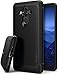 Ringke Onyx Compatible with Huawei Mate 10 Pro Brushed Metal Design (Flexible & Slim) Dynamic Stroked Line Pattern Durable Anti Slip Impact Shock Absorbent Cover Huawei Mate 10 Pro Case - Black